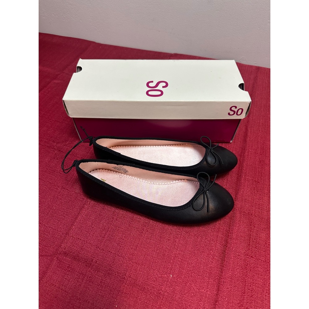 HM Black Ballet Flats Round Toe Bow Detail Shoes US 4.5 EUR 37 0936013 3